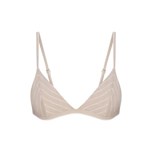 Skims SS25 Камень Stripe/Камень Текстура Коричневый Женские Бюстгальтеры