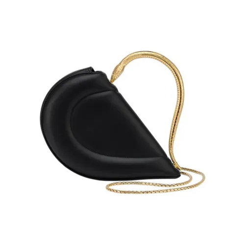 BVLGARI SERPENTI Телячья кожа Сумка через плечо Сумка среднего размера Женская Черная