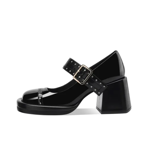 Rosa Bianca Туфли Мэри Джейн с грубым каблуком 7 см женские