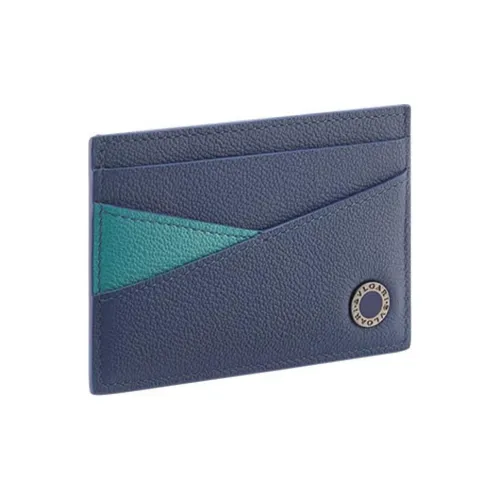 BVLGARI Series Держатель для карт из телячьей кожи Мужской Синий