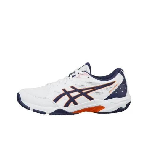 ASICS Гель Ракета 11 Устойчивые к абразиву Низкие Кроссовки для тренировок Мужские Белые Ширина 2E