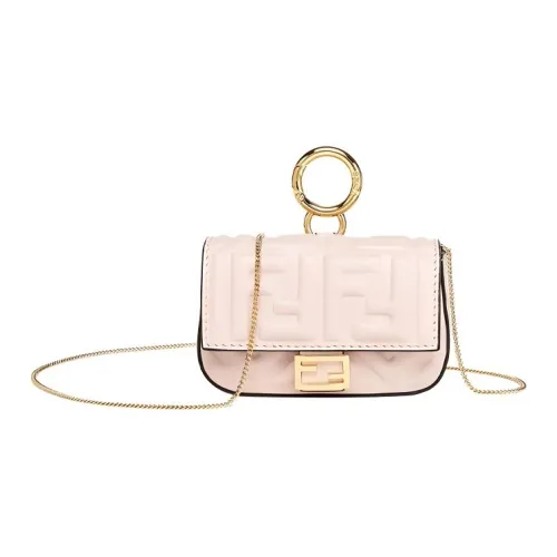 FENDI Baguette Кожа Монета Кошелек Baguette Сумка Сумка через плечо Экстра мини Женская Светло-розовая