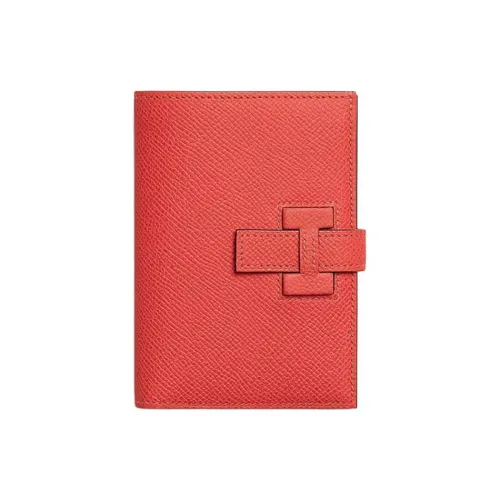 HERMES New H Passant Epsom Телячья кожа Кошелек Женские Апельсин