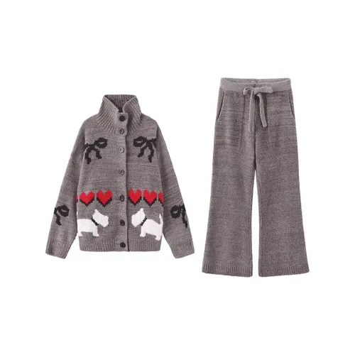 WILD ROOMS Осенний Зимний Комплект Пижам Унисекс Серый