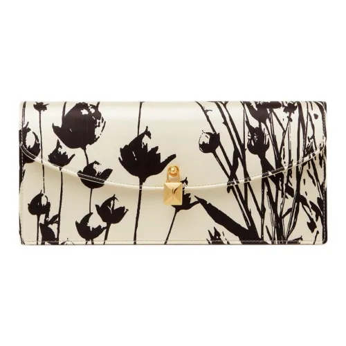 Loro Piana Шелковый клатч женский черный с элементом "Солнце" золотой