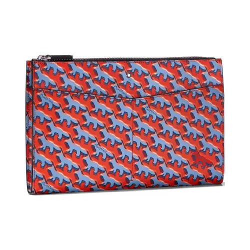 MONTBLANC Maison Kitsune Коллаборация Кожа Клатч Мужской Оранжевый
