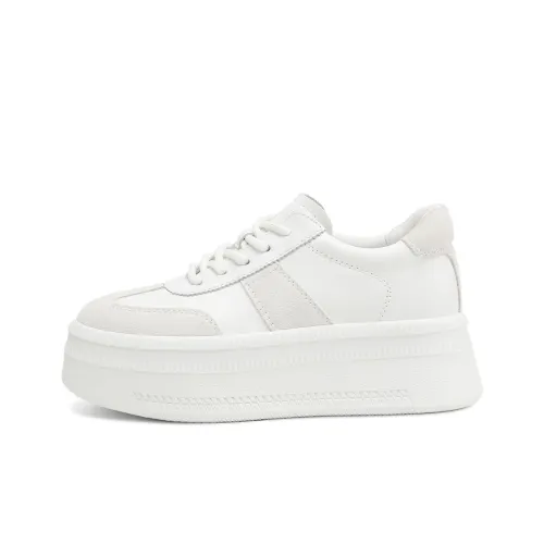 Rosa Bianca Легкий визуально увеличивает рост Низкие кроссовки для скейтбординга Женские Белые