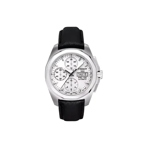 TISSOT Автоматический Механический Часы Мужские 42 мм Белый Циферблат Корпус из Нержавеющей Стали Кожаный Ремешок