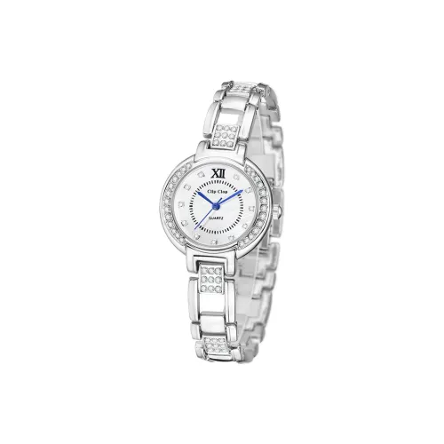 Clip Clop Кварцевый механизм сплав ремешок женские часы белый циферблат