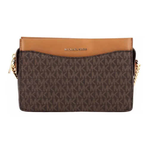 MICHAEL KORS Jet Set Сумка через плечо из кожи Сумка на плечо Большая женская Многоцветная Темно-коричневый и Коричневый с оттенком желудка