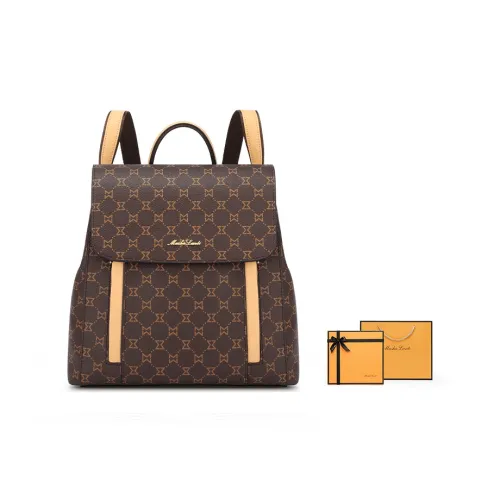 MashaLanti ПВХ с синтетической кожей дорожный рюкзак женский темно-коричневый и абрикосовый