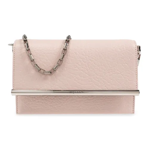 Alexander McQueen T Bar Lambskin Clutch Crossbody Bag Mini Women's Pink