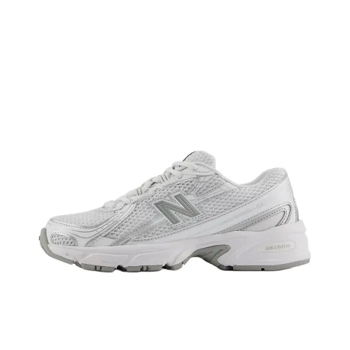 New Balance NB 740 Устойчивый к истиранию Низкий Топ Детские Лайфстайл Обувь Белый Серебряный