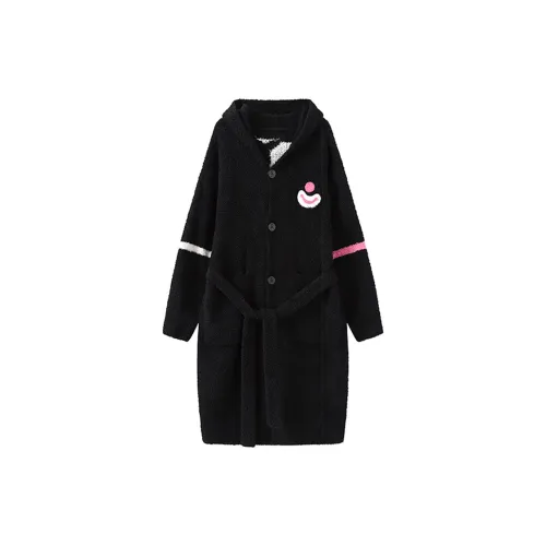 WILD ROOMS Осенний Зимний Пижамный Халат Женский Черный Mold