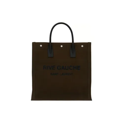 SAINT LAURENT Rive Gauche Холст и Кожа Тоут Сумка Сумка для покупок Холст Сумка Унисекс Армейский Зеленый