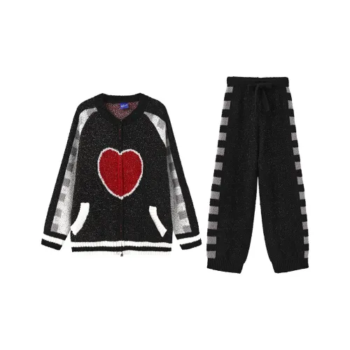 WILD ROOMS Осенний Зимний Комплект Пижам Унисекс Черный