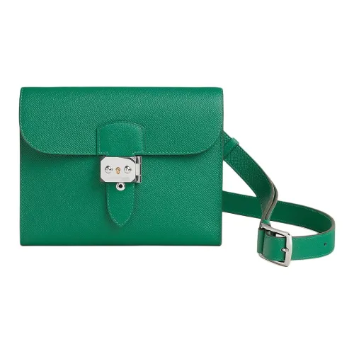 HERMES Sac A Depeches Epsom Телячья кожа Сумка на плечо Мужской U4 Vert Vertigo Dazzling Зеленый Бархат Зеленый