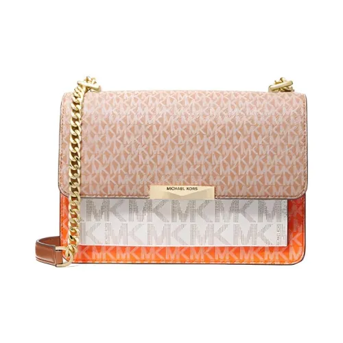 MICHAEL KORS Нефритовая кожа сумка через плечо женская розовый экрю оранжевый красный