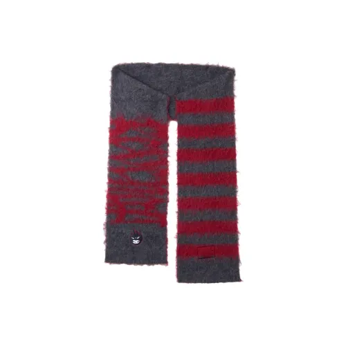 Revenge Шерсть Полиамид Полиэстер Эластан Вязаные Шарфы Унисекс Красный Темно-Серый