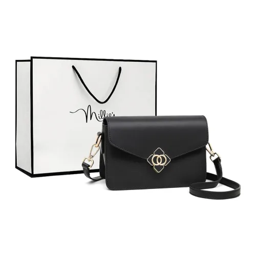 MILLIE'S Сумка через плечо из коровьей кожи маленькая квадратная сумка сумка Tofu стандартная женская черный экрю