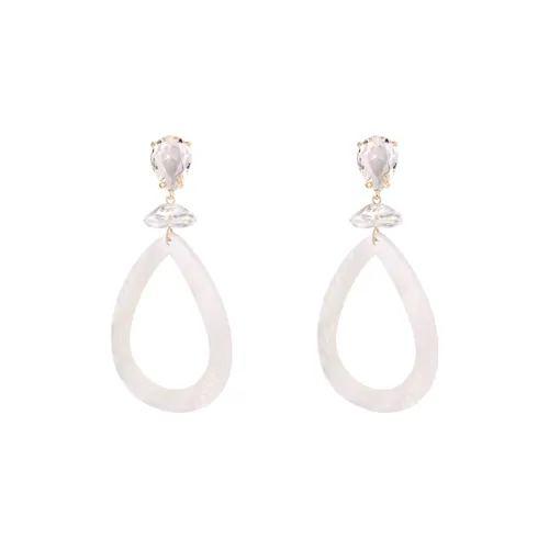 Peach Tea Пресная вода Оболочка Капля воды Форма Серьги Женские