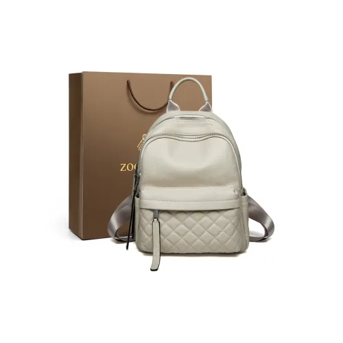 ZOOLER Рюкзак из крупнозернистой текстуры коровьей кожи стандартный унисекс цвет экрю мистик черный темно-серый