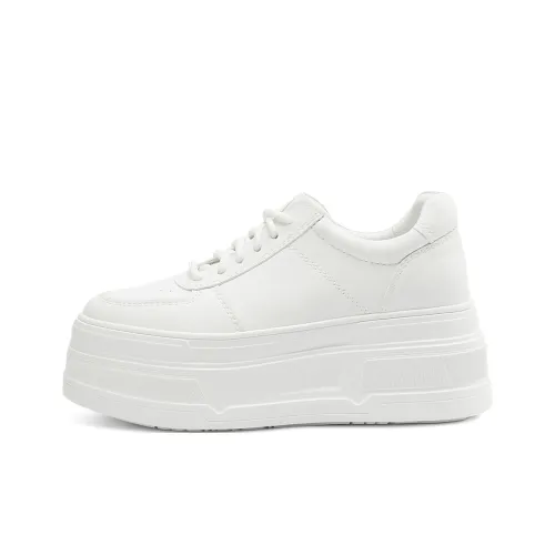 Rosa Bianca Легкий визуально увеличивает рост Низкие кроссовки для скейтбординга Женские Белые