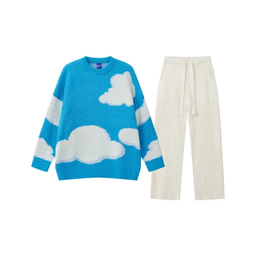 WILD ROOMS Пижамный комплект унисекс синий белый