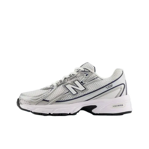 New Balance NB 740 Устойчивые к истиранию низкие детские повседневные кроссовки Белый Серебряный Черный