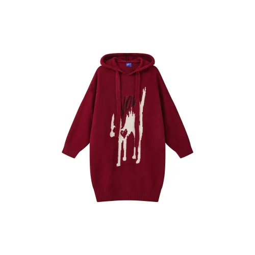 WILD ROOMS Осенне-зимняя Ночная сорочка Женская Темно-красная