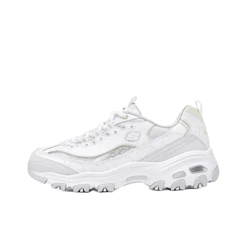 Skechers D'LITES 1,0 Low Топ Толстая подошва Кроссовки Женские Белые