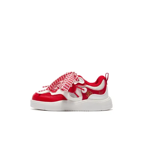 361°KIDS Противоскользящий устойчивый к истиранию низкий топ для детских скейтбординга перьевый белый виртуальный красный детский