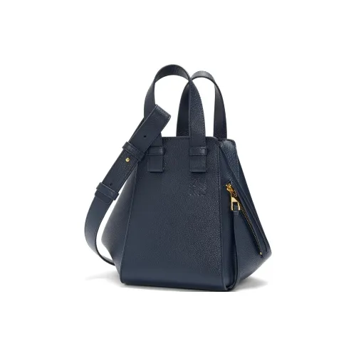 LOEWE Hammock Мягкий с рельефом Телячья кожа Одно плечо Сумка Женская Морской Синий