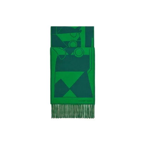 HERMES Кашемир Вязаные Шарфы Мужской Зеленый