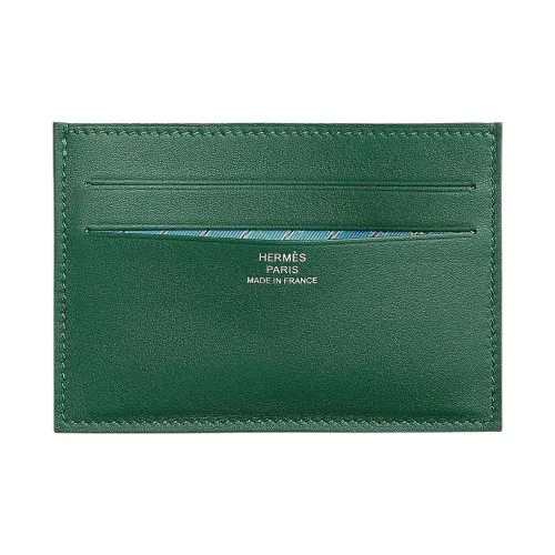 HERMES Citizen Twill Swift Кожа Картхолдер Женские Средний зеленый Ривьера Синий Дизи Зеленый