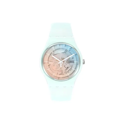 SWATCH The JULY Collection Кварцевый механизм Унисекс Часы 41 мм Черепный циферблат Ботаническая керамика Чехлы для часов Силиконовый ремешок