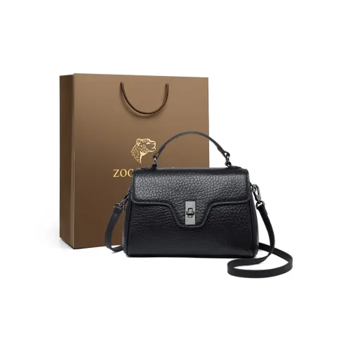 ZOOLER Сумка через плечо из крупнозернистой текстуры коровьей кожи женская слоновая серый классический черный