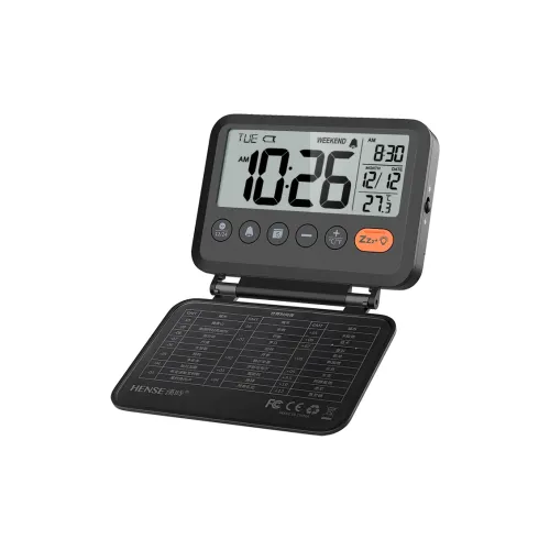 HENSE Электронный Механизм Пластик Будильник Унисекс Черный HA6201