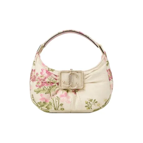 Jimmy Choo Жаккардовая ткань Одно плечо Сумка Мини Женская Розовая Многоцветная