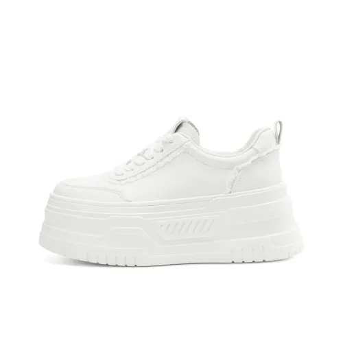 Rosa Bianca Легкий визуально увеличивает рост Низкие кроссовки для скейтбординга Женские Белые