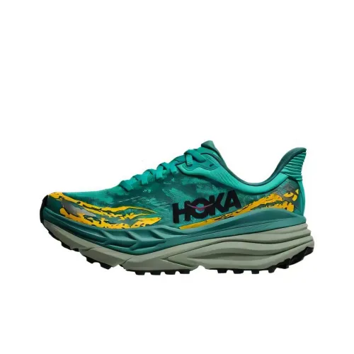 HOKA ONE ONE Stinson 7 Slip-resistant Abrasion-resistant Low-top Trail Running Shoes Women's Green HOKA ONE ONE Stinson 7 Противоскользящие Износостойкие Низкие Кроссовки для бега по пересеченной местности Женские Зеленые