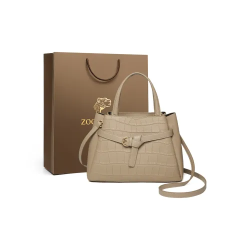 ZOOLER Сумка через плечо из крупнозернистой текстуры кожа коровы стандартная женская слоновая серый