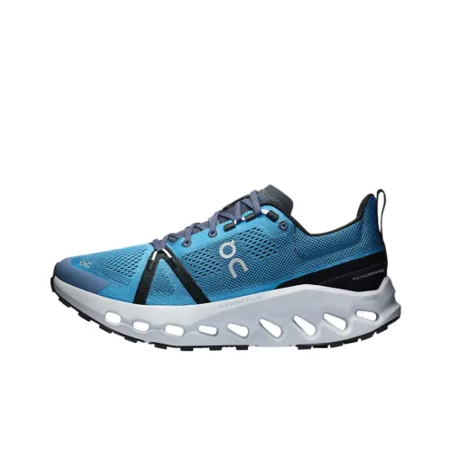 On Cloudsurfer Trail Slip-Resistant Abrasion-Resistant Low-Top Trail Running Shoes Men's Blue Black