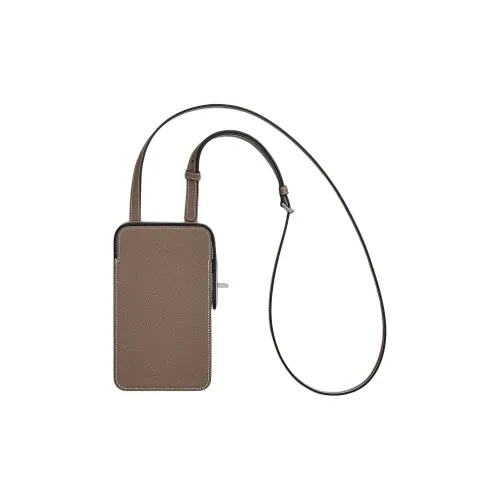 HERMES Hac A Bo Epsom Телячья кожа Чехол для телефона Женские Коричневый