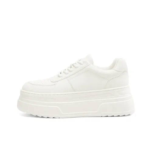 Rosa Bianca Легкий визуально увеличивает рост Низкие кроссовки для скейтбординга Женские Белые