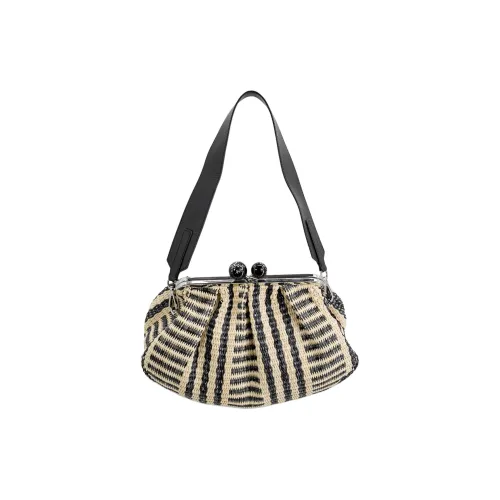 WEEKEND MaxMara Хлопок Плечевая сумка Средняя Женская Бежевая и Черная