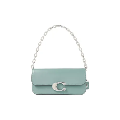 COACH IDOL Телячья кожа Портативная Сумка через плечо Сумка на плечо Средняя Женская Синяя