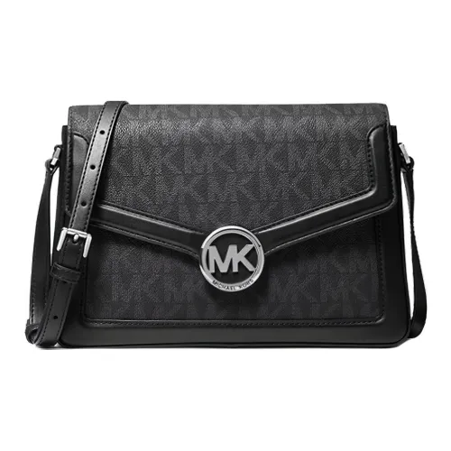 MICHAEL KORS Jessie Покрытый холст с кожаными вставками Сумка через плечо Средняя Женская Черная