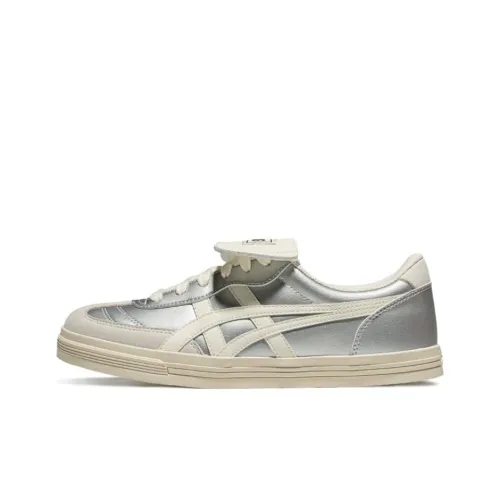 Asics Aaron Устойчивые к истиранию Низкие Кроссовки для скейтбординга Унисекс Серебряный