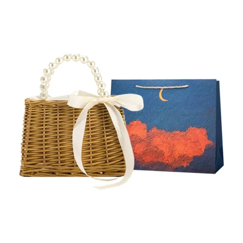 Elsvet Сумка из соломенной ткани стандартная женская хаки